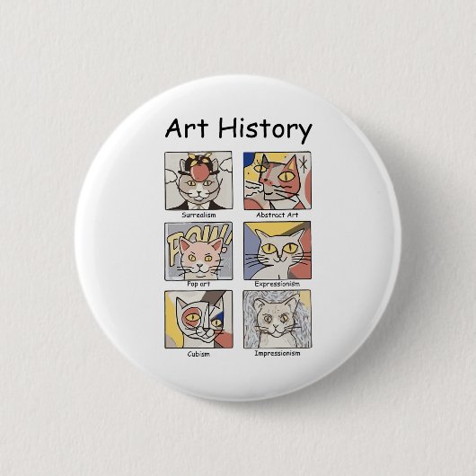 Kunstgeschichte Funny Cat Art Lover Malerei Maler Button (Vorderseite)