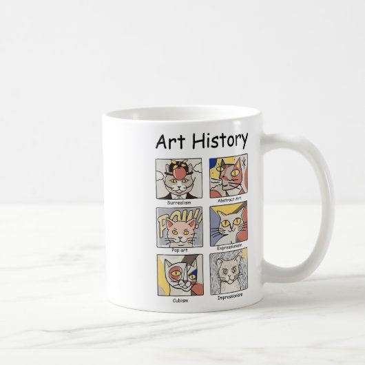 Kunstgeschichte Funny Cat Art Lover Malerei Maler Kaffeetasse (Rechts)