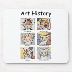 Kunstgeschichte Funny Cat Art Lover Malerei Maler Mousepad
