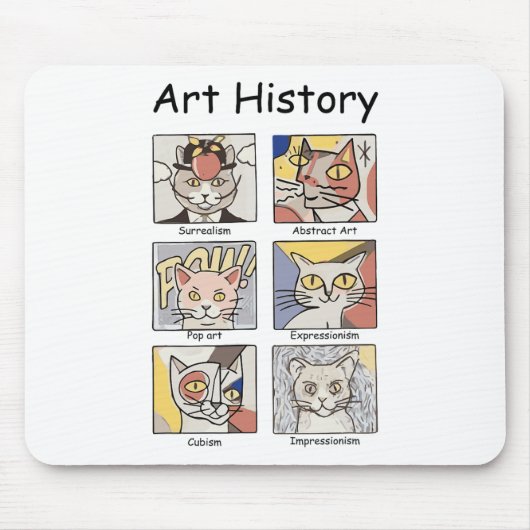 Kunstgeschichte Funny Cat Art Lover Malerei Maler Mousepad (Vorne)