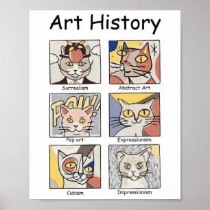 Kunstgeschichte Funny Cat Art Lover Malerei Maler Poster
