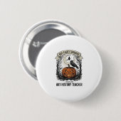 Kunstgeschichte-Lehrer-Shirt mit gruseliger Kürbis Button (Vorne & Hinten)