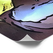 Kunstgewerbe Schwarze Kontur Kunst Poster (Ecke)