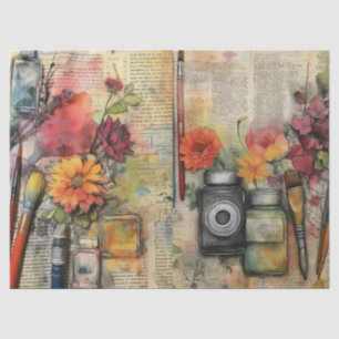 Kunstgewerbe und Kunsthandwerk, Inspiriert Blumenz Seidenpapier