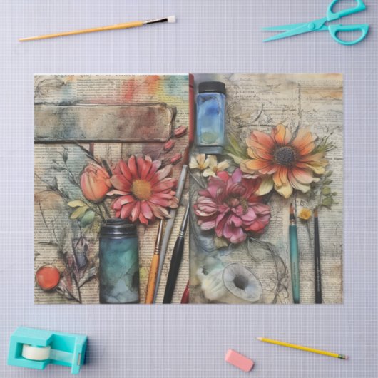 Kunstgewerbe und Kunsthandwerk, Inspiriert Blumenz Seidenpapier (Basteln)