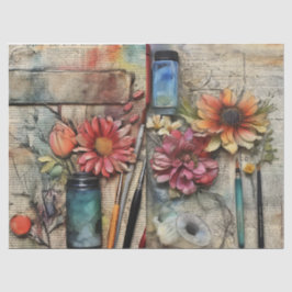 Kunstgewerbe und Kunsthandwerk, Inspiriert Blumenz Seidenpapier