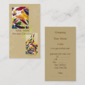 Kunstglas Blätter Moderne Exzellente Visitenkarte (Vorne/Hinten)