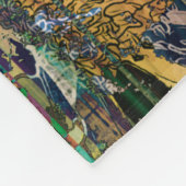 Kunstgrafik und Aquarellherbst bunt Backgro Fleecedecke (Ecke)