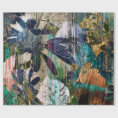 Kunstgrafik und Aquarellherbst bunt Backgro Geschenkpapier (Flach)