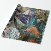 Kunstgrafik und Aquarellherbst bunt Backgro Geschenkpapier (Ungerollt)