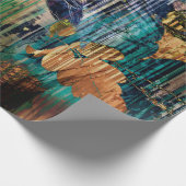 Kunstgrafik und Aquarellherbst bunt Backgro Geschenkpapier (Ecke)