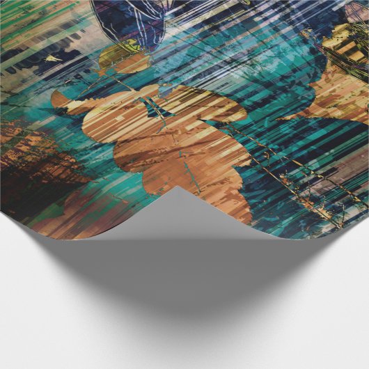 Kunstgrafik und Aquarellherbst bunt Backgro Geschenkpapier (Ecke)