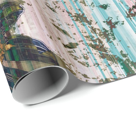 Kunstgrafik und Aquarellherbst bunt Backgro Geschenkpapier (Rolleneckpunkt)