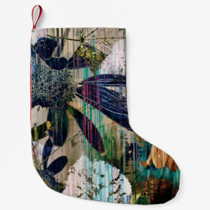 Kunstgrafik und Aquarellherbst bunt Backgro Kleiner Weihnachtsstrumpf