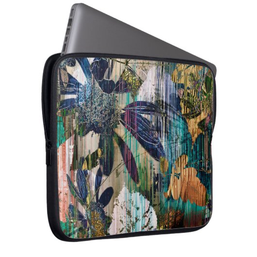 Kunstgrafik und Aquarellherbst bunt Backgro Laptopschutzhülle (Vorne Rechts)