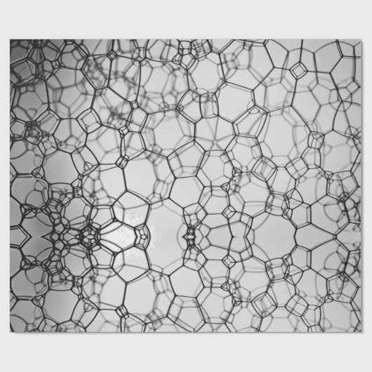 Kunstgrau-Schwarz-Mesh-Muster Geschenkpapier (Flach)