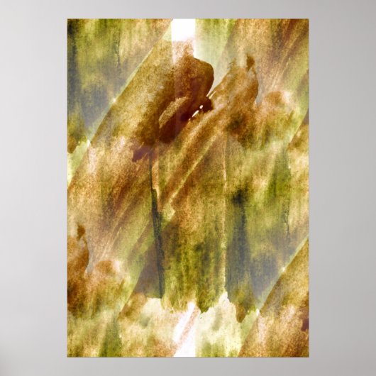 kunstgrün, braun, Hand Farbe Hintergrund nahtlos Poster (Vorne)