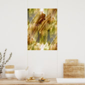 kunstgrün, braun, Hand Farbe Hintergrund nahtlos Poster (Küche)