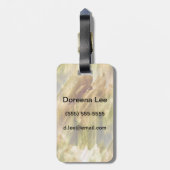 Kunstgrün, brauner Handfarbenhintergrund nahtlos Gepäckanhänger (Rückseite vertikal)