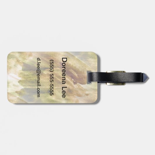 Kunstgrün, brauner Handfarbenhintergrund nahtlos Gepäckanhänger (Rückseite horizontal)