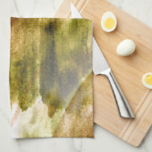 Kunstgrün, brauner Handfarbenhintergrund nahtlos Küchentuch (Viertel Falte)