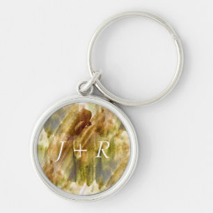 Kunstgrün, brauner Handfarbenhintergrund nahtlos Schlüsselanhänger