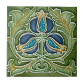 kunstgrüne Blume Fliese (Vorderseite)