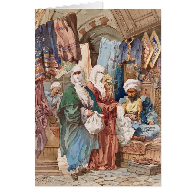 Kunstgrüßkarte "The Silk Bazaar" (Vorne)