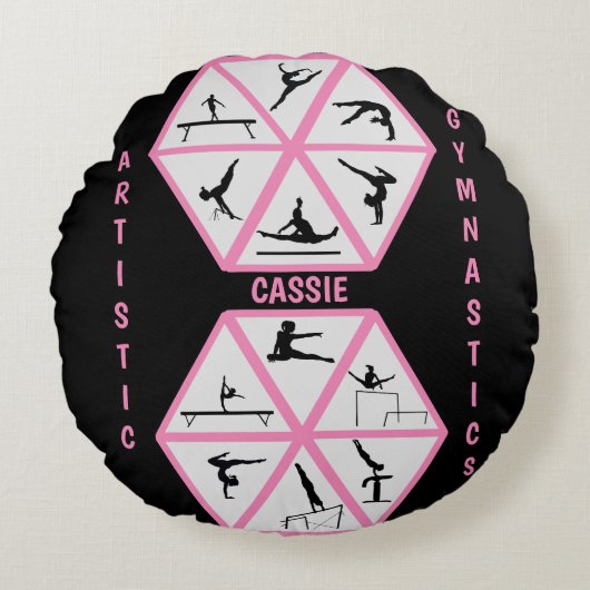 Kunstgymnastik Hexagon Rundes Kissen (Vorderseite)