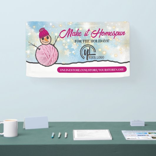 Kunsthandwerk aus Strickfaser Banner (Messe)