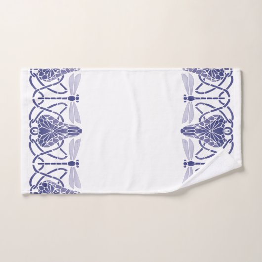 Kunsthandwerk Blaue und weiße Drachenfliegen Friez Badhandtuch Set (Handtuch)