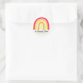 Kunsthandwerk Boho Regenbogen Runder Aufkleber (Tasche)