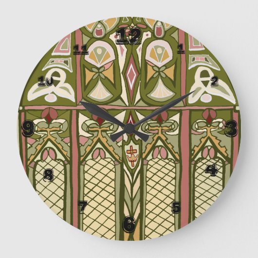 Kunsthandwerk Buntglas inspirierte Uhr! Große Wanduhr (Vorderseite)