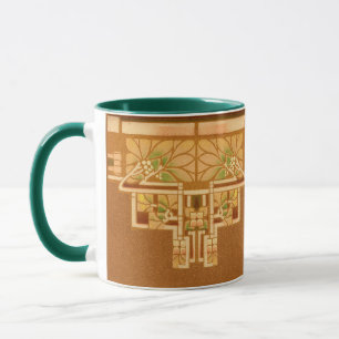 Kunsthandwerk, Craftsman- oder Mission-Stil-Blattw Tasse