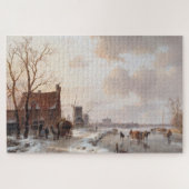 Kunsthandwerk der holländischen Winterlandschaft Puzzle (Horizontal)