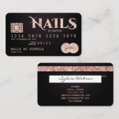 Kunsthandwerk eines Nails-Technikers mit Kreditkar Visitenkarte (Vorne/Hinten)
