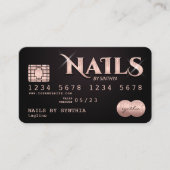 Kunsthandwerk eines Nails-Technikers mit Kreditkar Visitenkarte (Vorderseite)