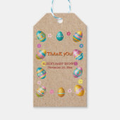 Kunsthandwerk farbenfrohe Ostereier Babydusche Geschenkanhänger (Vorderseite)