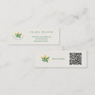 Kunsthandwerk Florist Minimalistisch Botanisch QR- Telefonnummerkarte