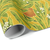 Kunsthandwerk Gelbe Orange Frucht Blumenkunst Geschenkpapier (Rolleneckpunkt)