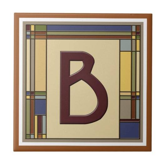 Kunsthandwerk geometrischer Anfangsbuchstabe B Fliese (Vorderseite)