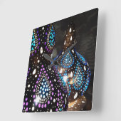 Kunsthandwerk Gourd Turkish Lanterns Akryllische K Quadratische Wanduhr (Winkel)