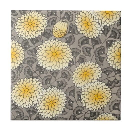 Kunsthandwerk Grays Yellow Chrysanthemum Repro Fliese (Vorderseite)