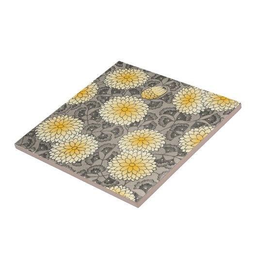 Kunsthandwerk Grays Yellow Chrysanthemum Repro Fliese (Seite)