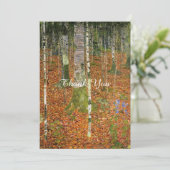 Kunsthandwerk Gustav Klimt Forest Nature Wedding Dankeskarte (Stehend Vorderseite)