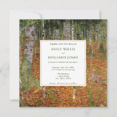 Kunsthandwerk Gustav Klimt Forest Nature Wedding Einladung (Vorderseite)