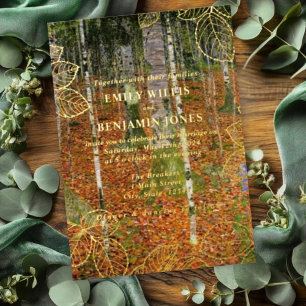 Kunsthandwerk Gustav Klimt Forest Nature Wedding Folieneinladung