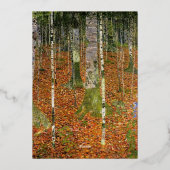 Kunsthandwerk Gustav Klimt Forest Nature Wedding Folieneinladung (Rückseite)