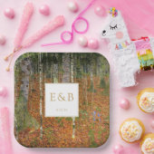 Kunsthandwerk Gustav Klimt Forest Nature Wedding Pappteller (Party)
