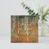 Kunsthandwerk Gustav Klimt Forest Nature Wedding Save The Date (Stehend Vorderseite)